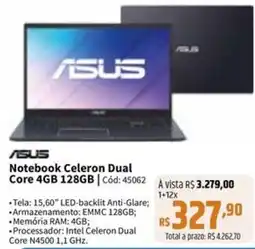 Deltasul Notebook Celeron Dual Core 4GB 128GB oferta