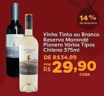 Vinho Tinto ou Branco Reserva Morandé Pionero Vários Tipos Chileno
