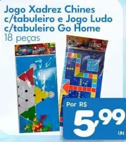 Supermercados Baklizi Jogo Xadrez Chines c/tabuleiro e Jogo Ludo c/tabuleiro Go Home oferta