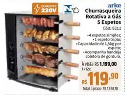 Deltasul Churrasqueira Rotativa a Gás 5 Espetos oferta