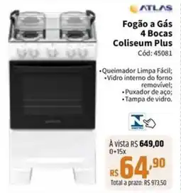 Deltasul Fogão a Gás 4 Bocas Coliseum Plus oferta