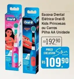 Festval Escova Dental Elétrica Oral-B Kids Princesas ou Carros oferta