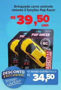 Paulistão Supermercados Brinquedo carro controle remoto 3 funções pop racer oferta