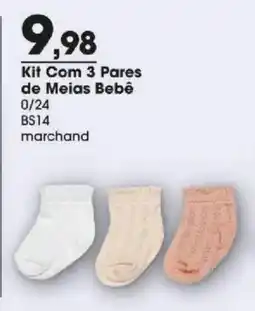 Zaffari Kit Com 3 Pares de Meias Bebê oferta