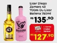 Semar Supermercado Licor diego zamora 43 ou licor ballena oferta