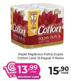 Comercial Esperança Papel Higiênico Folha Dupla Cotton Leve oferta