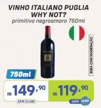 Vinho italiano puglia why not? primitivo negroamaro
