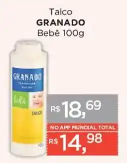 Supermercados Mundial Talco granado bebê oferta