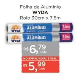 Supermercados Mundial Folha de Alumínio Wyda oferta