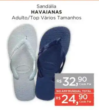 Supermercados Mundial Sandália havaianas adulto/top vários tamanhos oferta