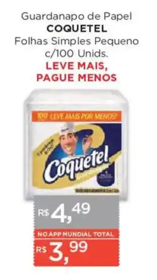 Supermercados Mundial Guardanapo de Papel Coquetel oferta