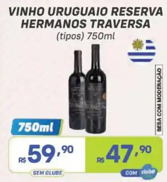 Vinho uruguaio reserva hermanos traversa