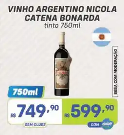 Prezunic vinho argentino nicola catena bonarda tinto oferta