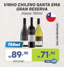Prezunic vinho chileno santa ema gran reserva oferta