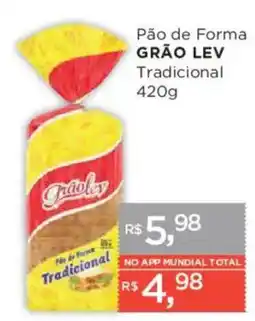 Supermercados Mundial Pão de Forma Grão Lev Tradicional oferta