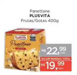 Supermercados Mundial Panettone plusvita frutas/gotas oferta