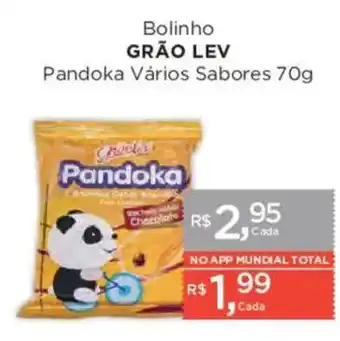 Supermercados Mundial Bolinho grão lev pandoka vários sabores oferta