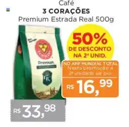Supermercados Mundial Café 3 corações premium estrada real oferta