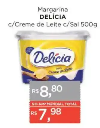 Supermercados Mundial Margarina delícia c/creme de leite c/sal oferta