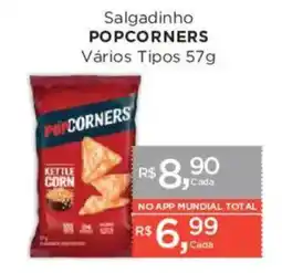 Supermercados Mundial Salgadinho popcorners vários tipos oferta