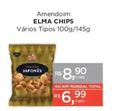 Supermercados Mundial Amendoim elma chips vários tipos oferta