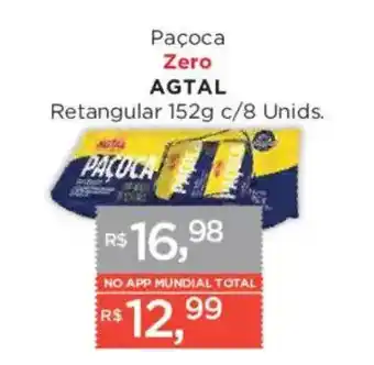 Supermercados Mundial Paçoca zero agtal oferta