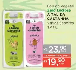 Supermercados Mundial Bebida Vegetal Zero Lactose A Tal Da Castanha Vários Sabores oferta