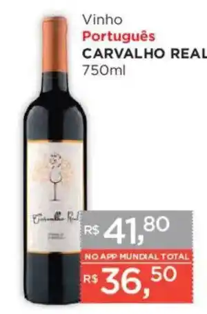 Supermercados Mundial Vinho Português Carvalho Real oferta