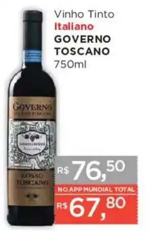 Supermercados Mundial Vinho Tinto Italiano Governo Toscano oferta