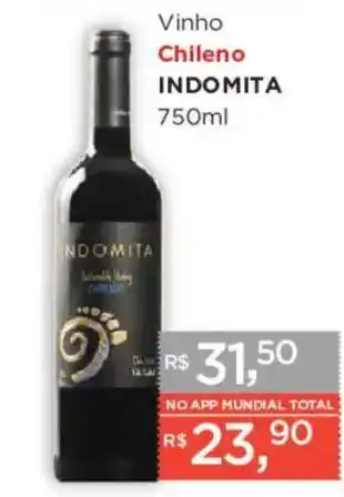 Supermercados Mundial Vinho chileno indomita oferta