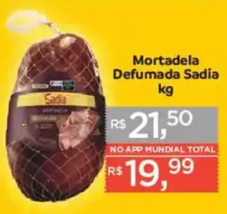 Supermercados Mundial Mortadela Defumada Sadia oferta