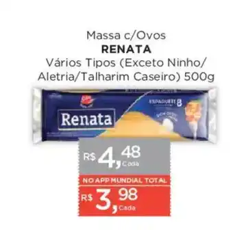 Supermercados Mundial Massa c/ovos renata oferta