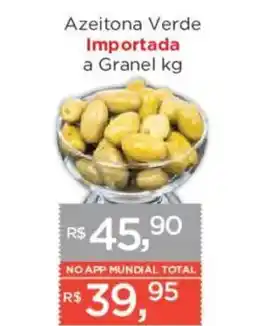 Supermercados Mundial Azeitona verde importada oferta