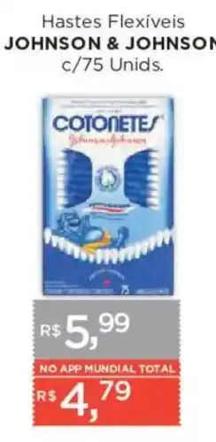Supermercados Mundial Cotonetes johnson & johnson oferta