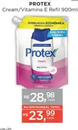 Supermercados Mundial Protex cream/vitamina e refil oferta