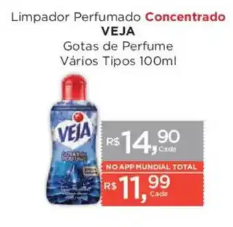 Supermercados Mundial Limpador Perfumado Concentrado Veja Gotas de Perfume Vários Tipos oferta