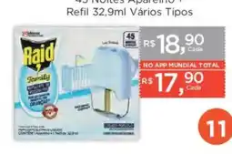 Supermercados Mundial Raid family repelente de insetos e pragas diversos oferta