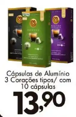 Confiança Supermercados Cápsulas de Alumínio 3 Corações tipos oferta
