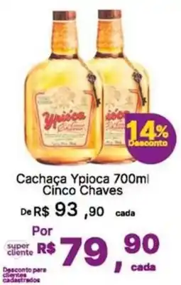 Super Lagoa Cachaça Ypioca 700ml Cinco Chaves oferta