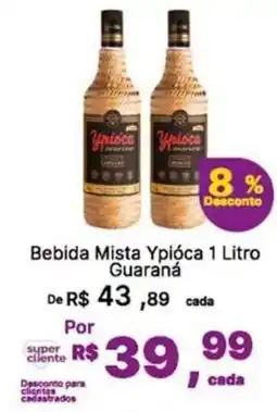 Super Lagoa Bebida Mista Ypióca 1 Litro Guaraná oferta