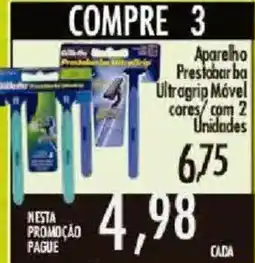 Confiança Supermercados Aparelho prestobarba ultragrip móvel cores oferta