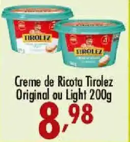 Confiança Supermercados Creme de Ricota Tirolez Original ou Light oferta
