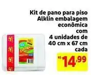 Mercado Extra Alklin - kit de pano para piso embalagem econômica com 4 unidades de 40 cm x 67 cm cada oferta