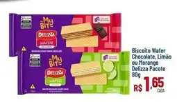 Max Atacadista My bit - biscoito wafer chocolate, limão ou morango delizza pacote oferta