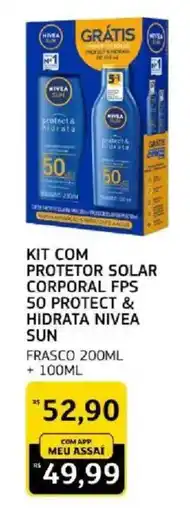Assaí Atacadista Kit com protetor solar corporal fps 50 protect & hidrata nivea sun oferta
