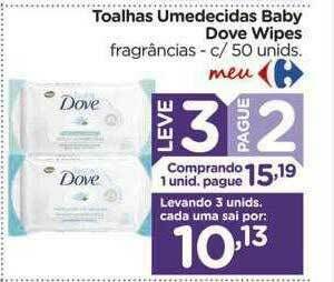 Carrefour Toalhas Umedecidas Baby Dove Wipes oferta