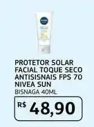 Assaí Atacadista Nivea sun - protetor solar facial toque seco antisisnais fps 70 oferta