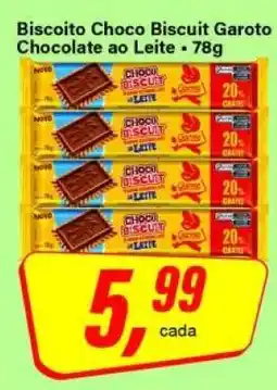 Rede Supermarket Biscoito Choco Biscuit Garoto Chocolate ao Leite - 78g oferta