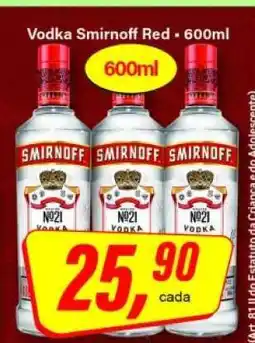 Rede Supermarket Vodka Smirnoff Red oferta