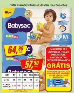 Rede Supermarket Fralda Descartável Babysec Ultra Sec Hiper Tamanhos oferta